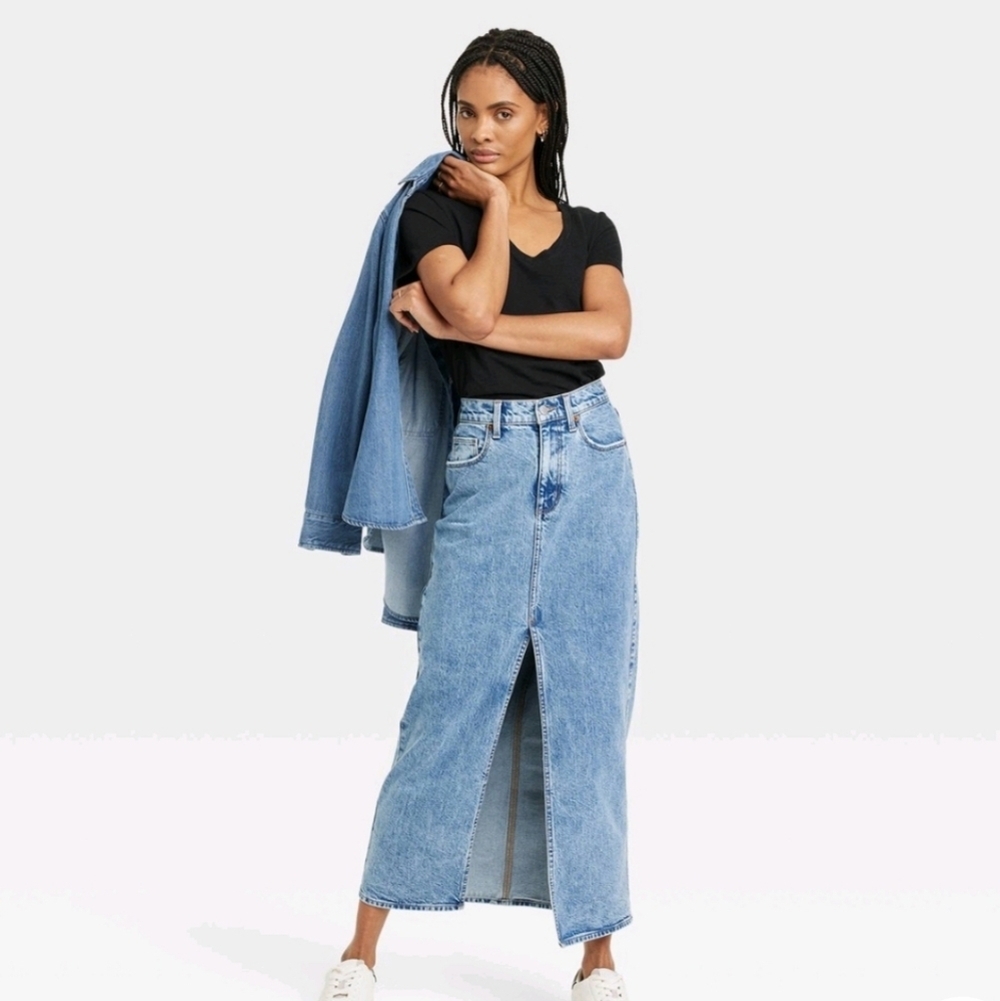 Women's Denim Maxi Skirt - Universal Thread Light Size 24 - Picture 3 of 12